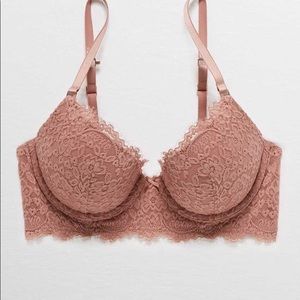 ❤️ Aerie push up pink plunge bra